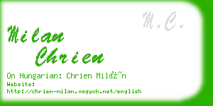 milan chrien business card